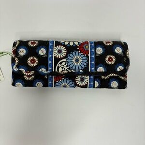 Vera Bradley Night Owl Sleek Wallet – Black Floral Owl Print